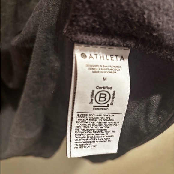 Athleta Charcoal Gray Sweatshirt medium cozy neutral basic fall minimalist - Picture 10 of 12